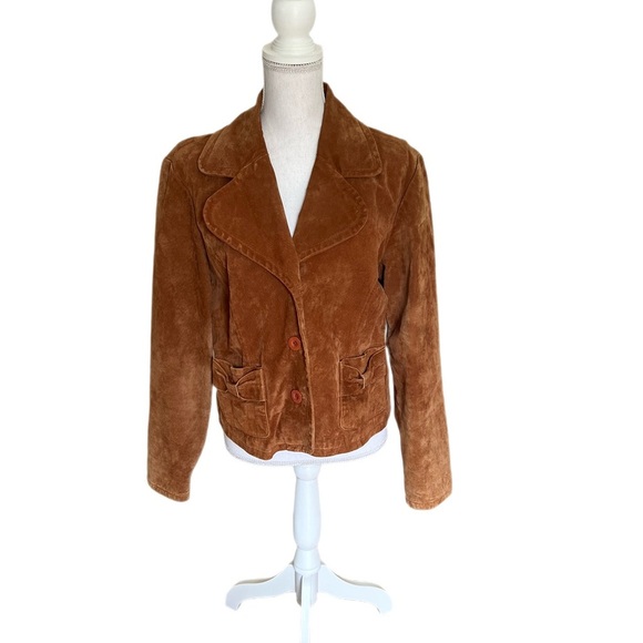 Vintage Live A Little Brown Leather Jacket Size Large - Picture 2 of 11